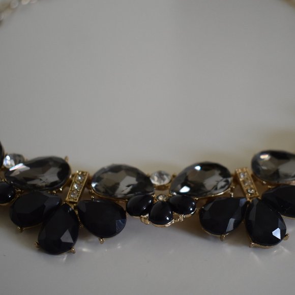 JCrew Black/Dark Grey & Gold Statement Necklace | Excellent Condition - Picture 4 of 6